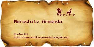 Merschitz Armanda névjegykártya